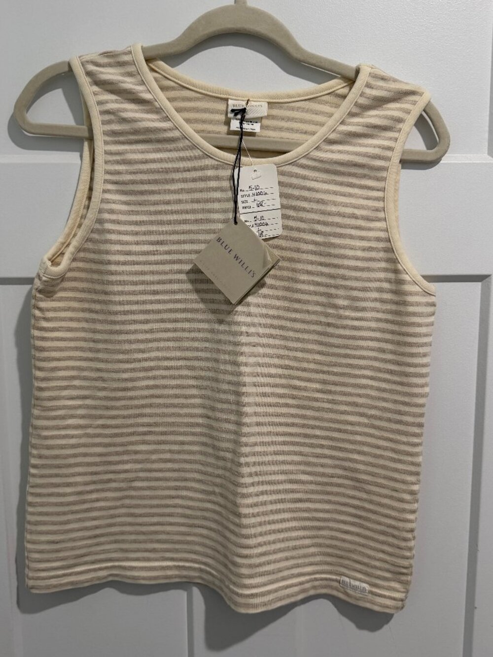Blue Willi's WomeBlue Win’s Linen Cotton Striped Top Large L Grandmacore Denmark